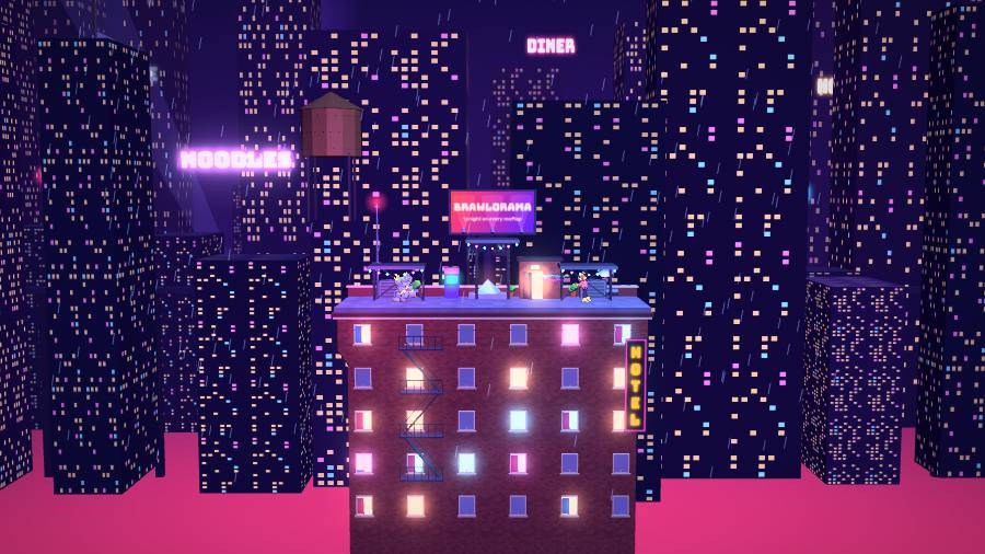 Neon Rooftop stage.